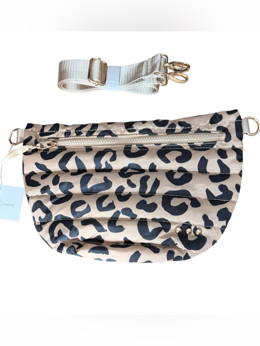 Pretty Simple Jolie Puffer Crossbody Leopard Bum Bag Adjustable to 45” Strap NWT - Picture 3 of 5